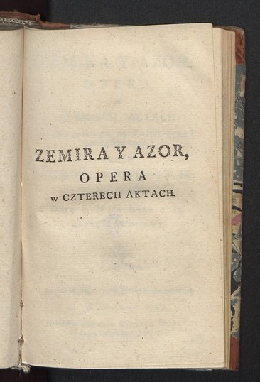 Zemira y Azor : opera w czterech aktach