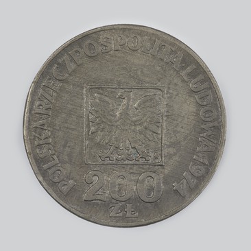Moneta fałszywa 200 złotych, 1974, Polska Rzeczpospolita Ludowa