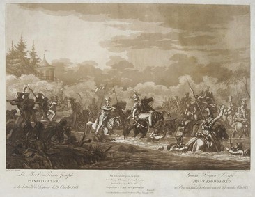 La mort du prince Joseph Poniatowski, à la bataille de Lipsick le 19 octobre 1813 Śmierć Xięcia Józefa Poniatowskiego w potyczce pod Lipskiem dnia 19 pazdziernika roku 1813